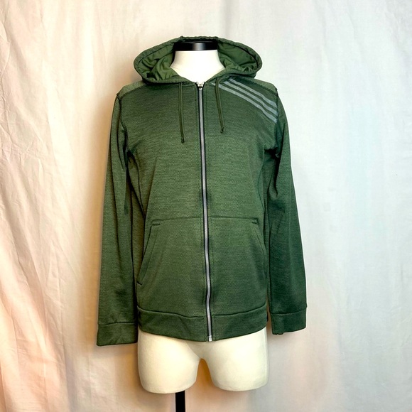 Green Adidas Fleece Hoodie - Picture 4 of 5